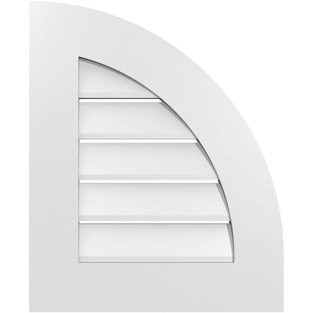 Ekena Millwork Quarter Round Top Right Surface Mount PVC Gable Vent w/ 3-1/2"W x 1"P Standard Frame, 18"W x 22"H GVPQR18X2201SF